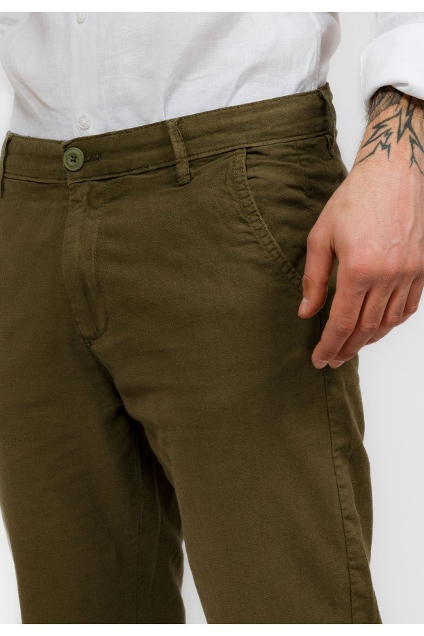 HLAČE M P A23LMH200 MASLINA