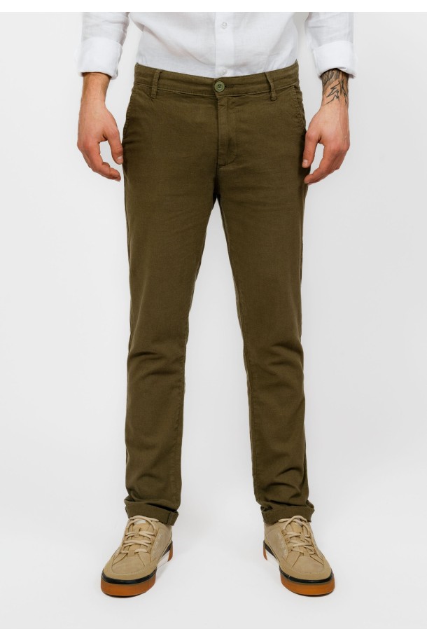 HLAČE M P A23LMH200 MASLINA