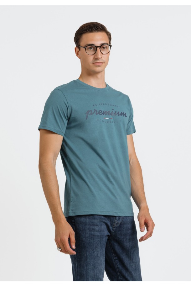 MAJICA K.RUKAV M B A24PMM3 PLAVO-ZELENA