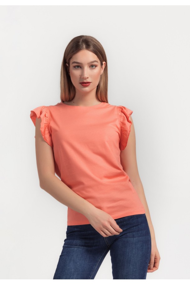 MAJICA K.RUKAV Ž B A24PZM31 BRESKVA