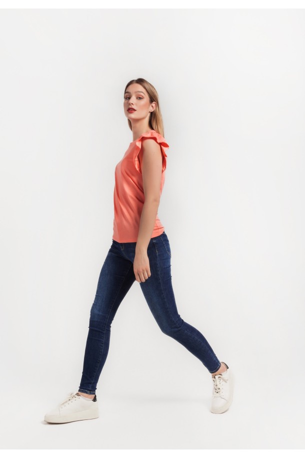 MAJICA K.RUKAV Ž B A24PZM31 BRESKVA