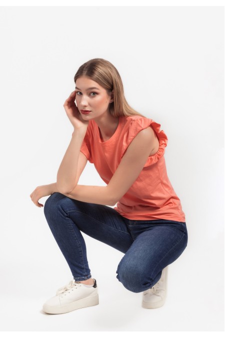 MAJICA K.RUKAV Ž B A24PZM31 BRESKVA