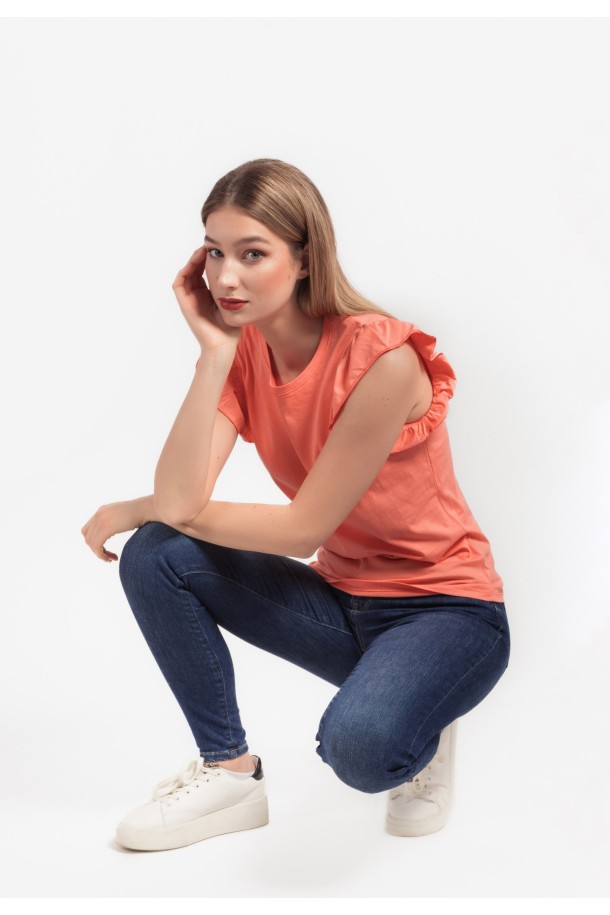 MAJICA K.RUKAV Ž B A24PZM31 BRESKVA