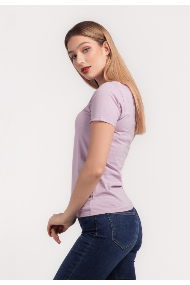 MAJICA K.RUKAV Ž B A24PZM0 PASTEL LJUBICASTA