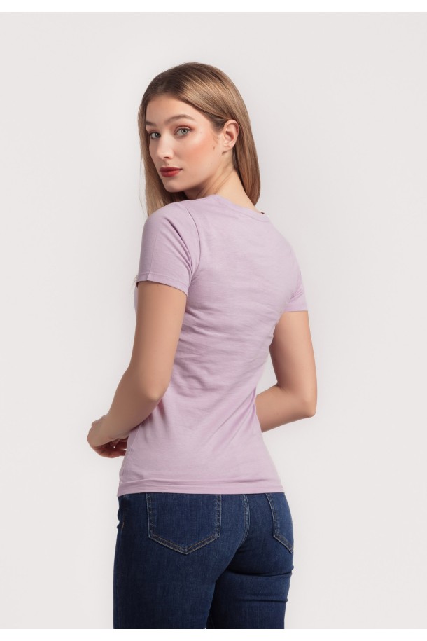 MAJICA K.RUKAV Ž B A24PZM0 PASTEL LJUBICASTA