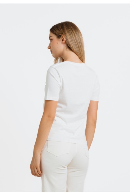 MAJICA K.RUKAV Ž B A24PZM103 PRLJAVO BIJELA