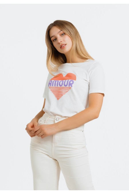 MAJICA K.RUKAV Ž B A24PZM103 PRLJAVO BIJELA