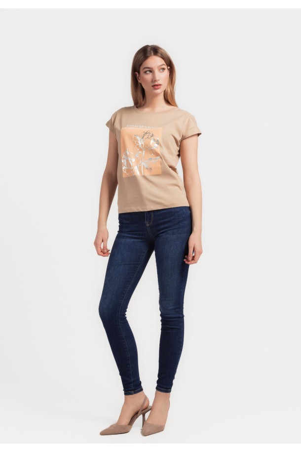 MAJICA K.RUKAV Ž B A24PZM1030 KAKI