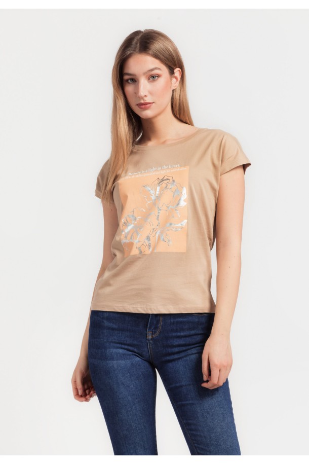 MAJICA K.RUKAV Ž B A24PZM1030 KAKI