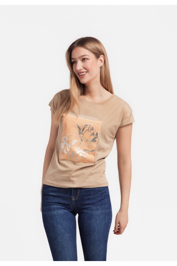 MAJICA K.RUKAV Ž B A24PZM1030 KAKI