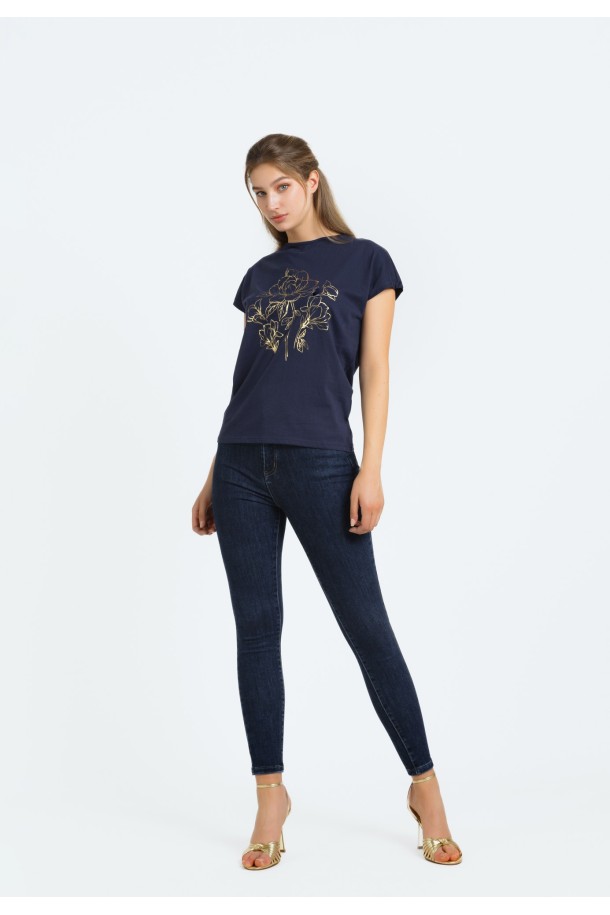 MAJICA K.RUKAV Ž B A24PZM115-B T.PLAVA