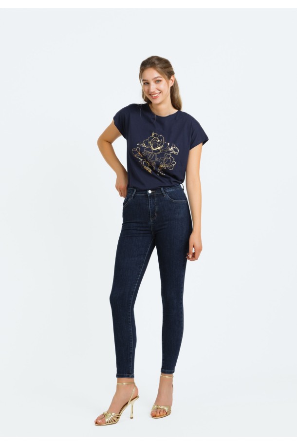 MAJICA K.RUKAV Ž B A24PZM115-B T.PLAVA