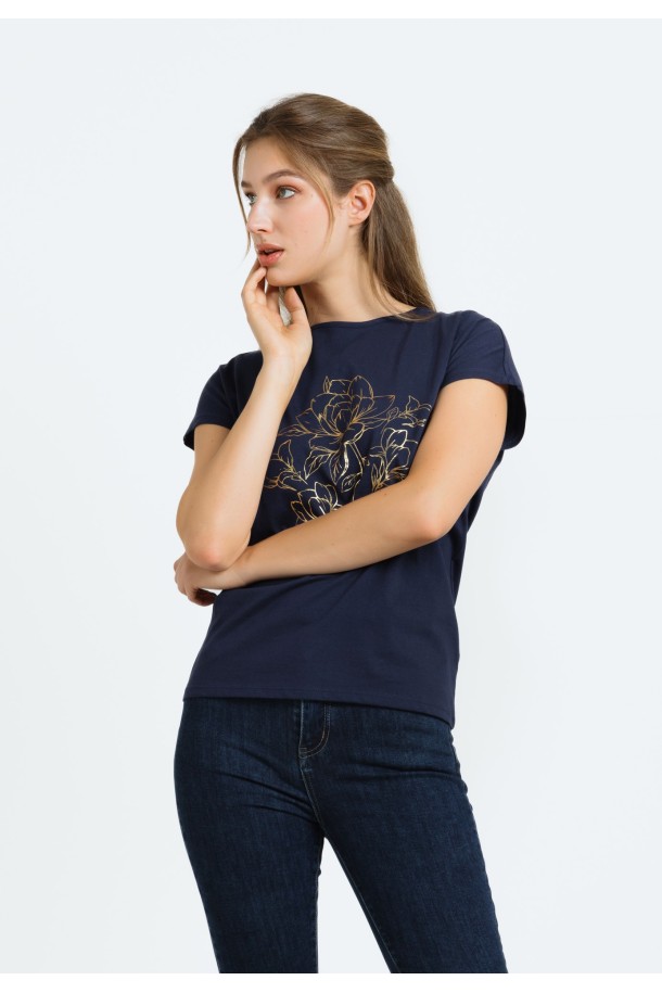 MAJICA K.RUKAV Ž B A24PZM115-B T.PLAVA