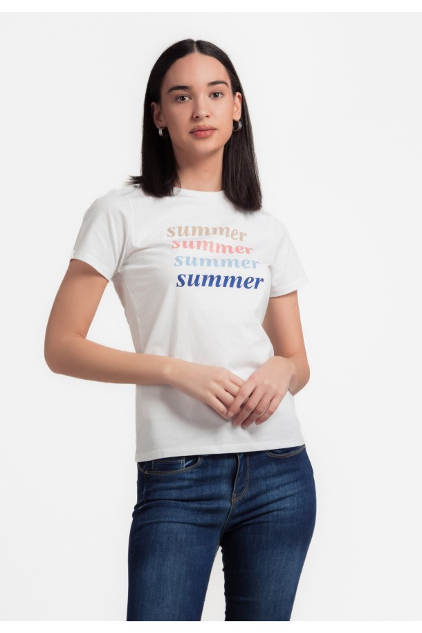 MAJICA K.RUKAV Ž B A24PZM178 BIJELA