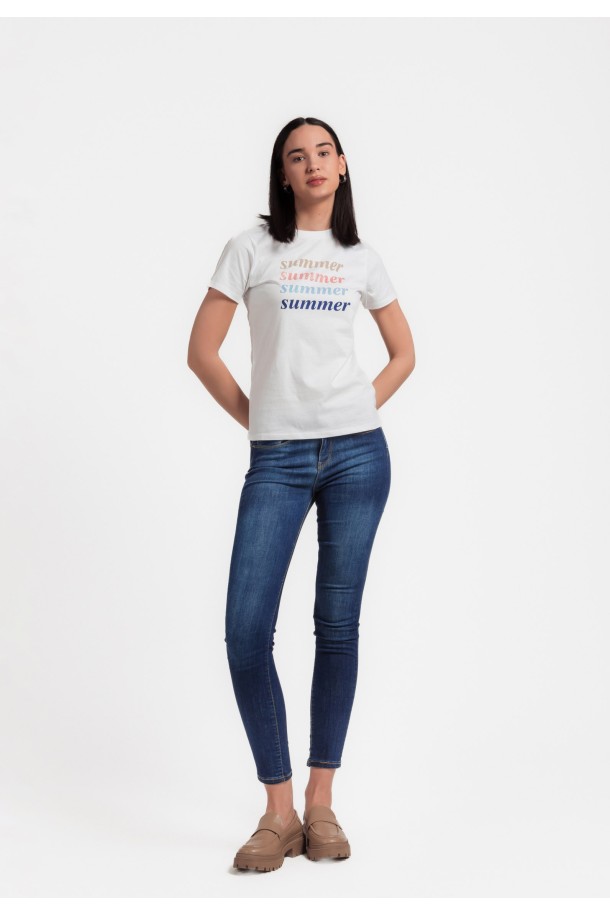 MAJICA K.RUKAV Ž B A24PZM178 BIJELA