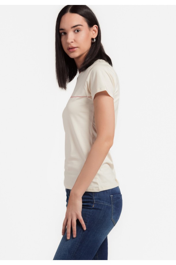 MAJICA K.RUKAV Ž B A24PZM185 PRLJAVO BIJELA