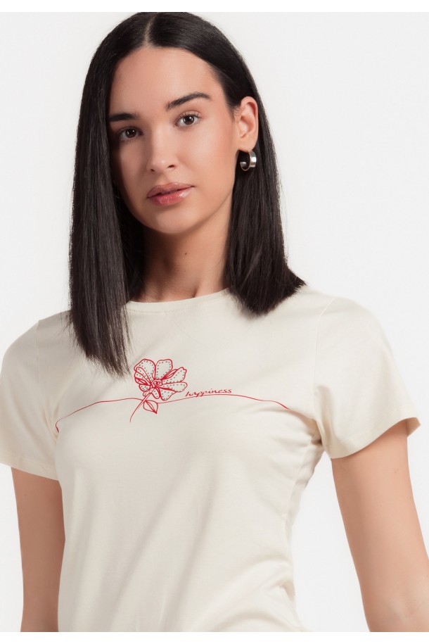 MAJICA K.RUKAV Ž B A24PZM185 PRLJAVO BIJELA