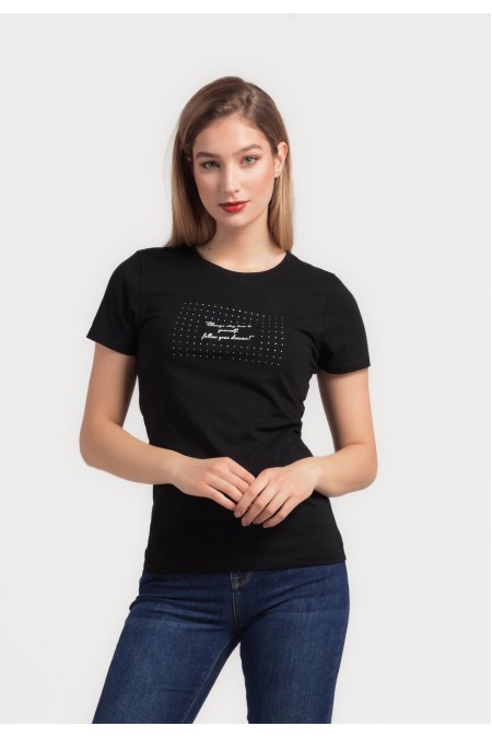 MAJICA K.RUKAV Ž B A24PZM186 CRNA