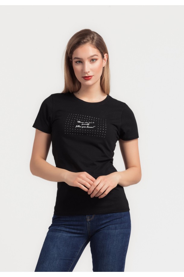 MAJICA K.RUKAV Ž B A24PZM186 CRNA