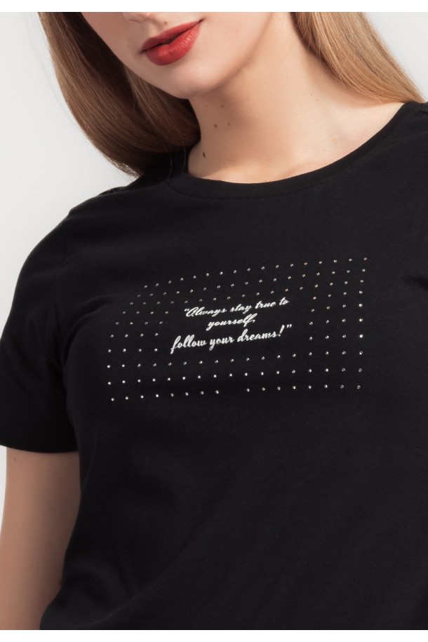 MAJICA K.RUKAV Ž B A24PZM186 CRNA