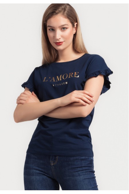 MAJICA K.RUKAV Ž B A24PZM2030 T.PLAVA