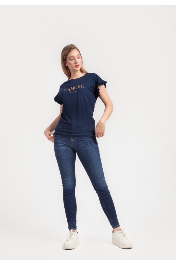 MAJICA K.RUKAV Ž B A24PZM2030 T.PLAVA