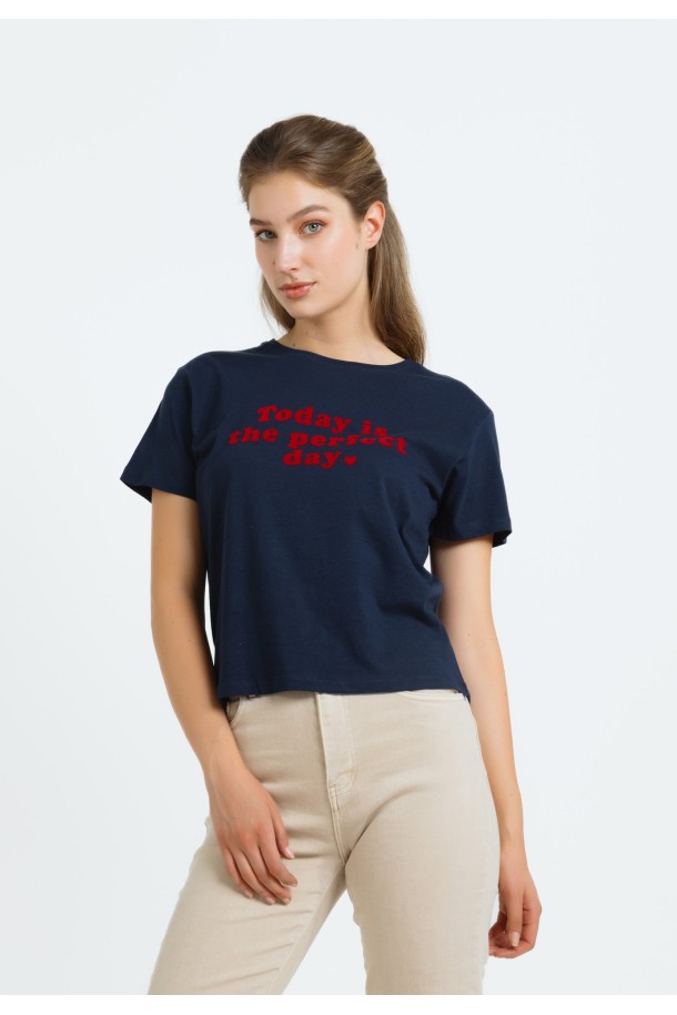 MAJICA K.RUKAV Ž B A24PZM265 PLAVA