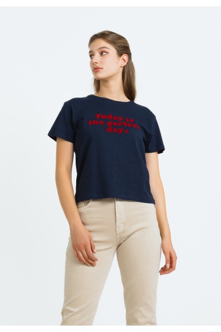 MAJICA K.RUKAV Ž B A24PZM265 PLAVA