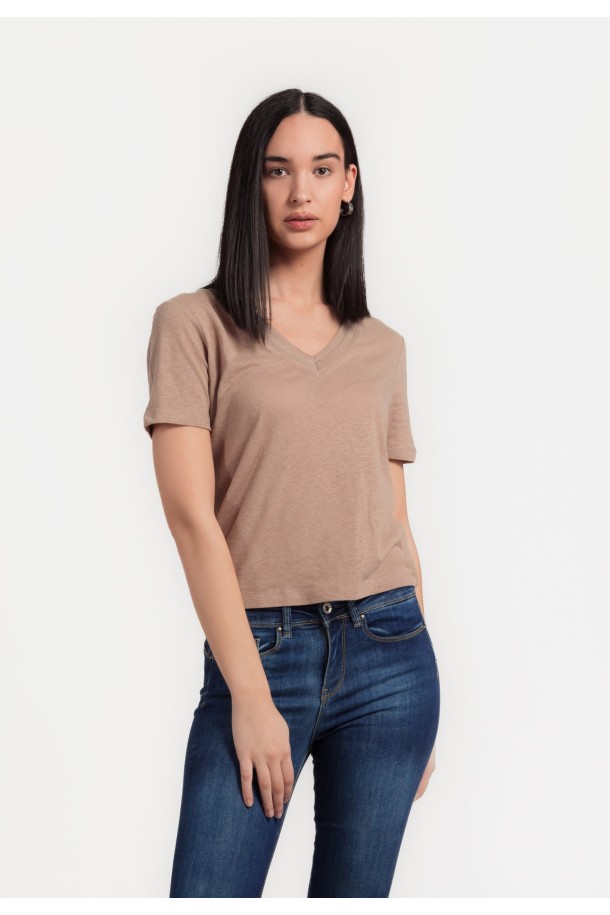 MAJICA K.RUKAV Ž K A24PZM267 KAKI