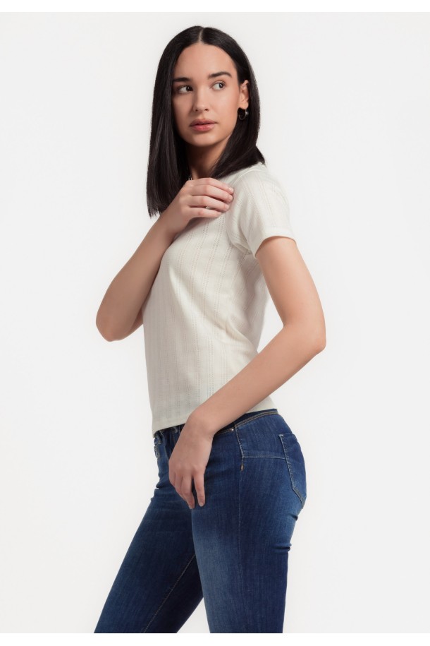 MAJICA K.RUKAV Ž K A24PZM268 PRLJAVO BIJELA