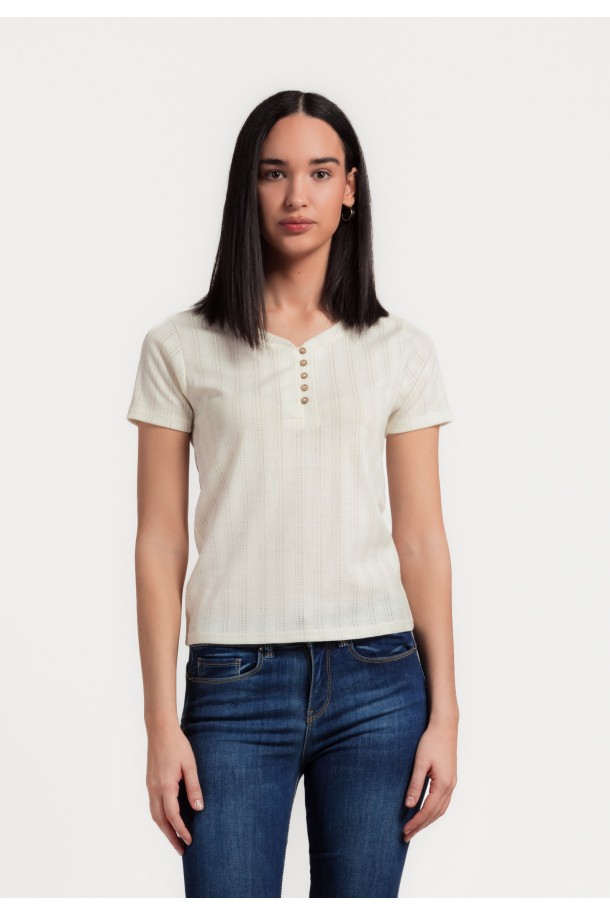 MAJICA K.RUKAV Ž K A24PZM268 PRLJAVO BIJELA