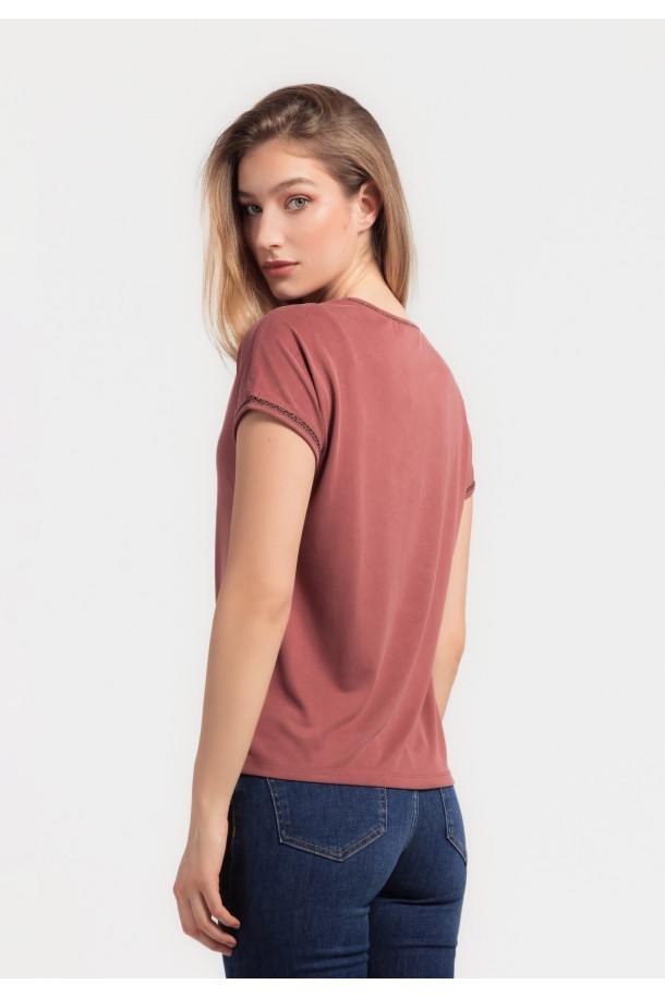 MAJICA K.RUKAV Ž K A24PZM269 BORDO