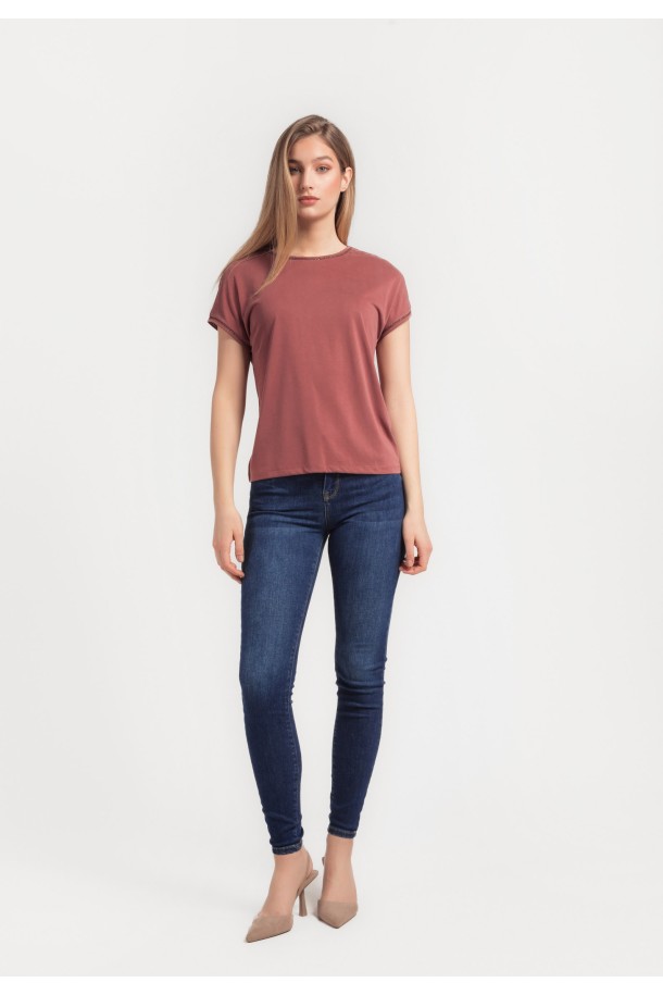 MAJICA K.RUKAV Ž K A24PZM269 BORDO