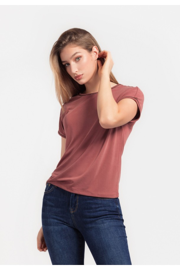 MAJICA K.RUKAV Ž K A24PZM269 BORDO