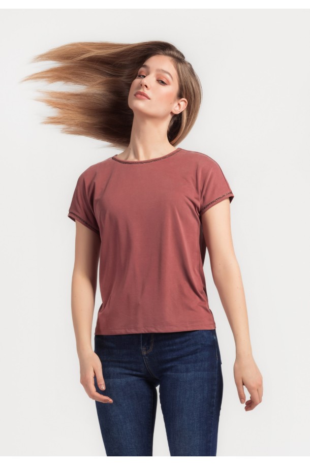 MAJICA K.RUKAV Ž K A24PZM269 BORDO