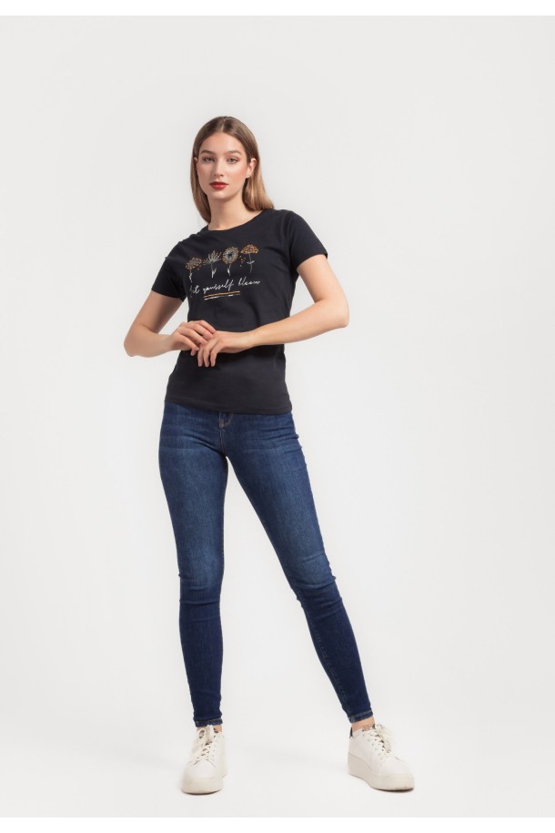 MAJICA K.RUKAV Ž B A24PZM3 T.PLAVA