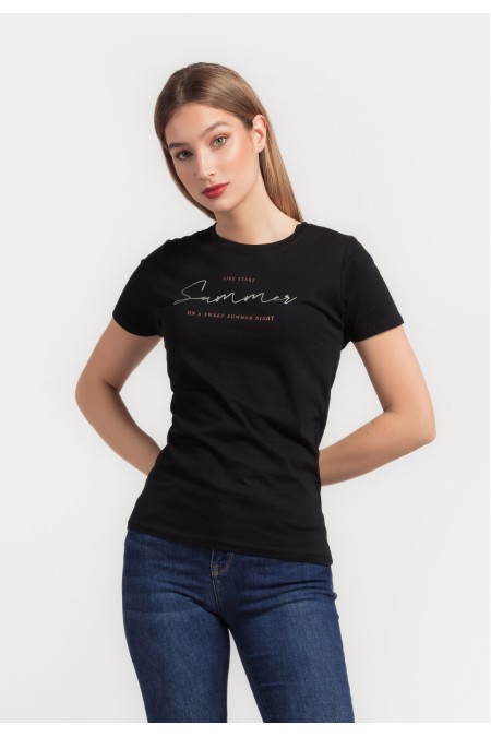 MAJICA K.RUKAV Ž B A24PZM330 CRNA