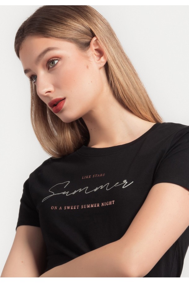 MAJICA K.RUKAV Ž B A24PZM330 CRNA