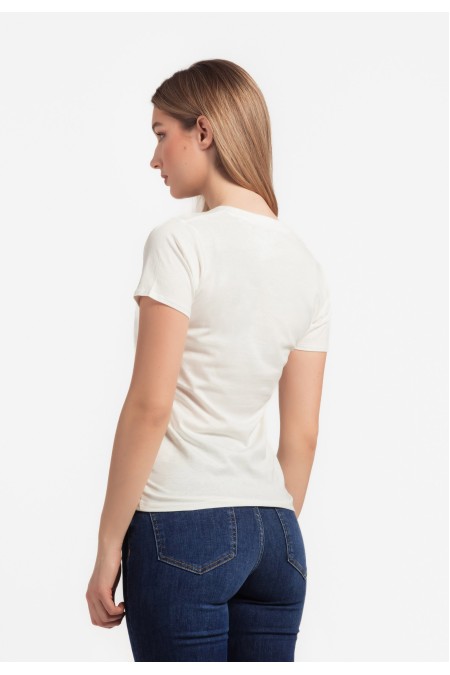 MAJICA K.RUKAV Ž B A24PZM39 PRLJAVO BIJELA