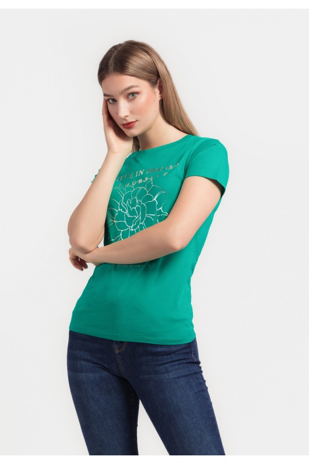 MAJICA K.RUKAV Ž B A24PZM7 ZELENA