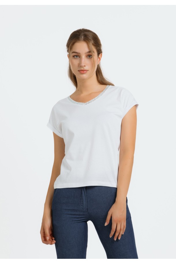 MAJICA K.RUKAV Ž T A24PZM402 BIJELA