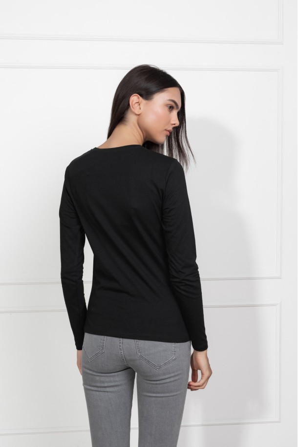 MAJICA D.RUKAV Ž B B24PZM22 CRNA