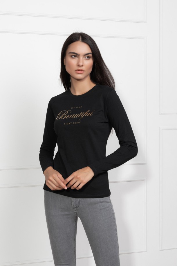 MAJICA D.RUKAV Ž B B24PZM22 CRNA