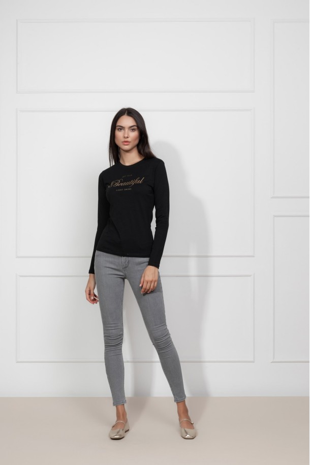 MAJICA D.RUKAV Ž B B24PZM22 CRNA