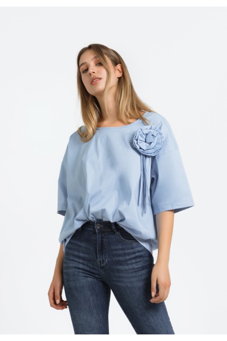 BLUZA KR Ž.I. A240236 PLAVA