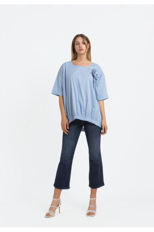 BLUZA KR Ž.I. A240236 PLAVA