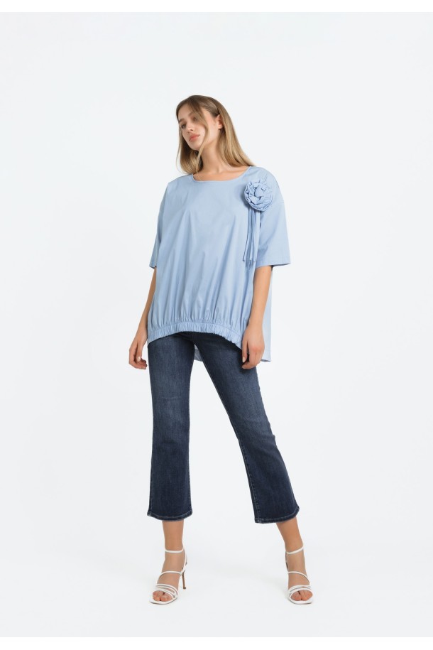 BLUZA KR Ž.I. A240236 PLAVA