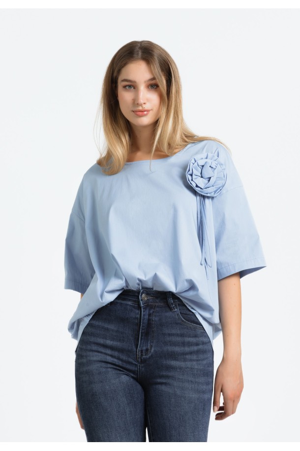 BLUZA KR Ž.I. A240236 PLAVA