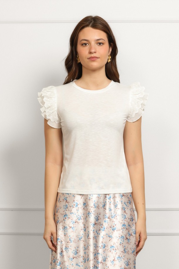 MAJICA K.RUKAV Ž K  A26PZM174 PRLJ.BIJELA