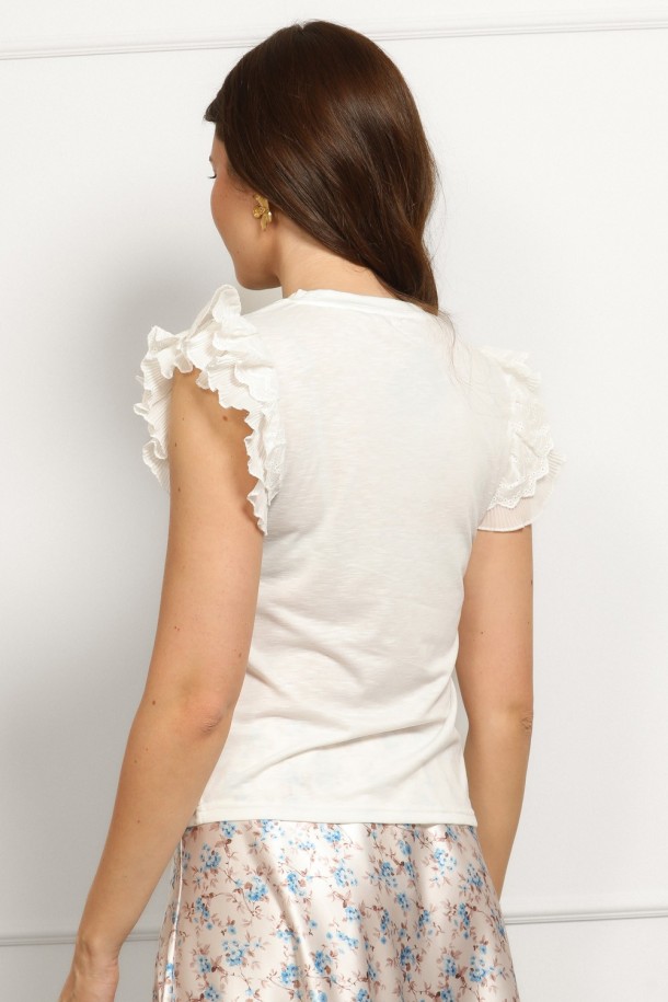 MAJICA K.RUKAV Ž K  A26PZM174 PRLJ.BIJELA